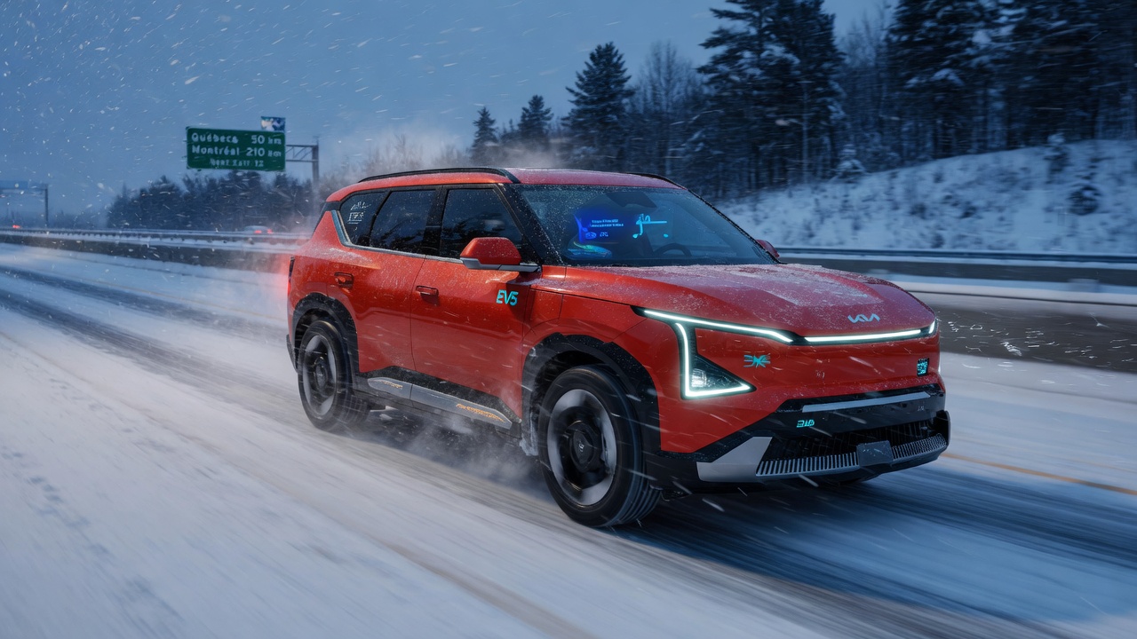 2026 Kia EV5 Canada winter range test – electric SUV in snow