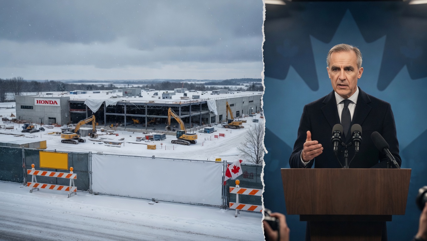 PM Carney reacts as Honda suspends major EV project