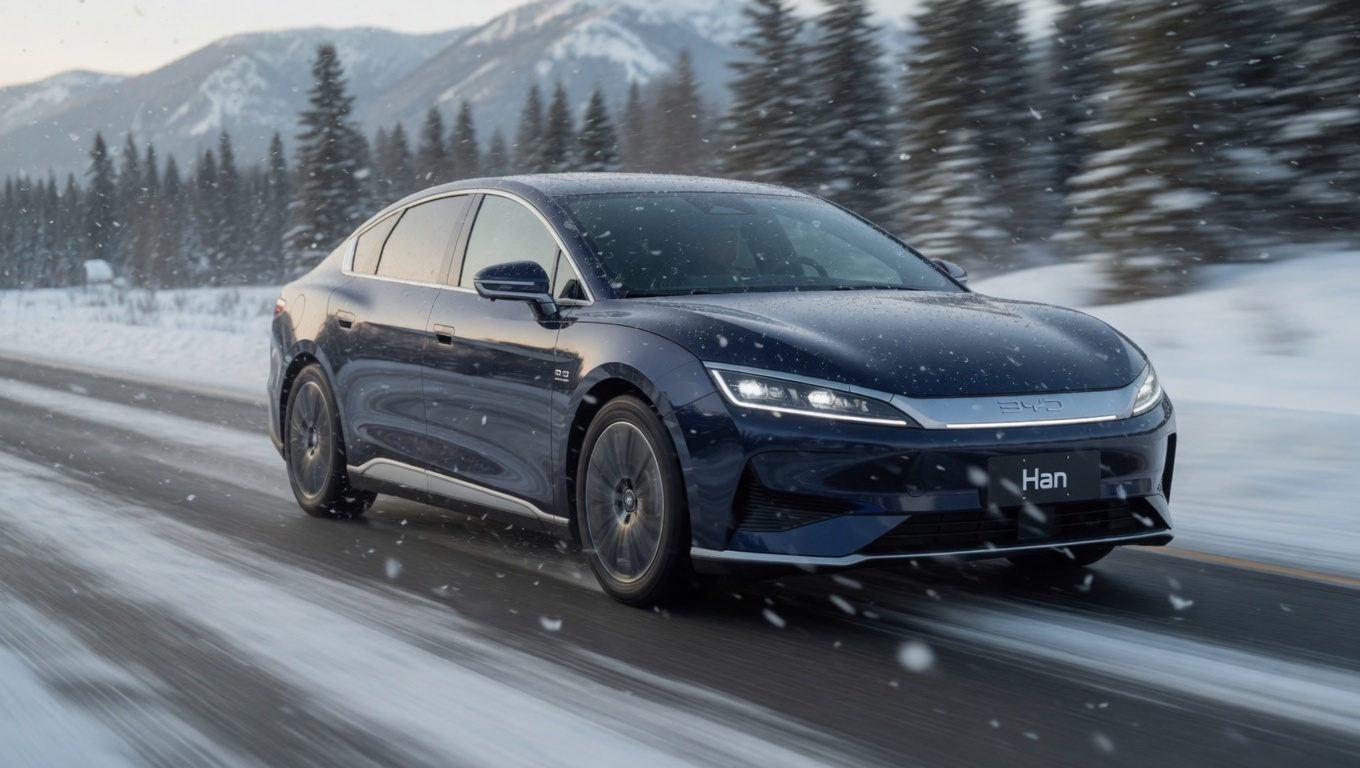BYD e9 Canada winter range and performance