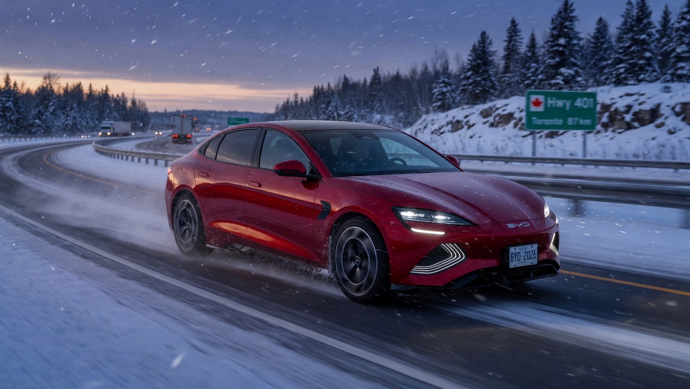2026 BYD Seal Canada winter range test – Blade Battery in snow
