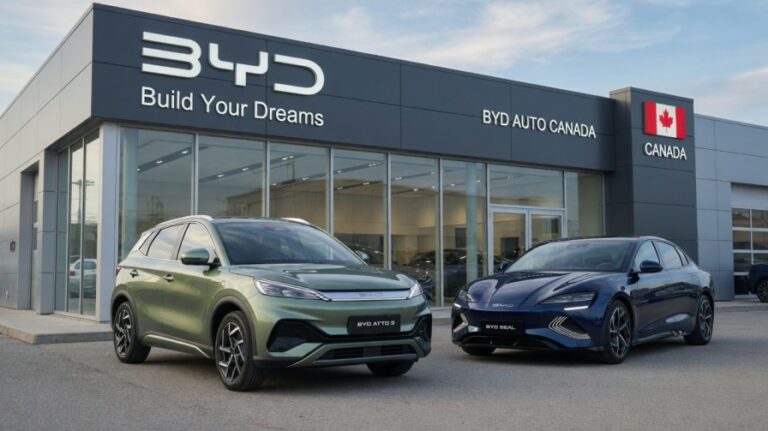 BYD electric SUVs at a Canadian dealership 2026