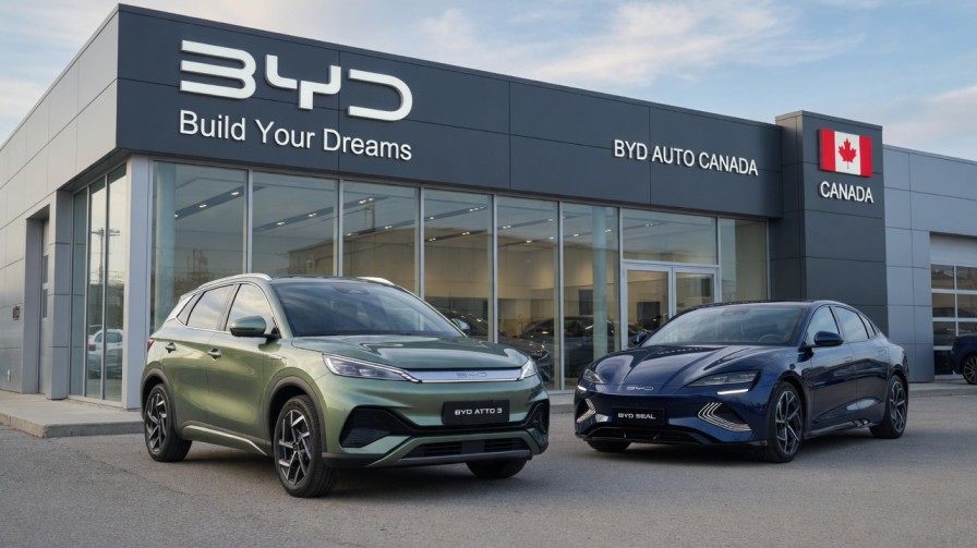 BYD electric SUVs at a Canadian dealership 2026