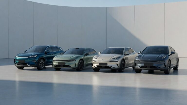 Modern Chinese electric vehicles clean professional view