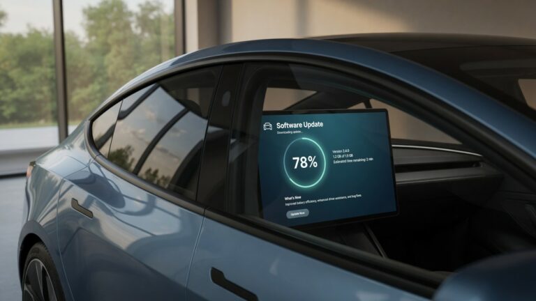 Electric vehicle receiving over-the-air update