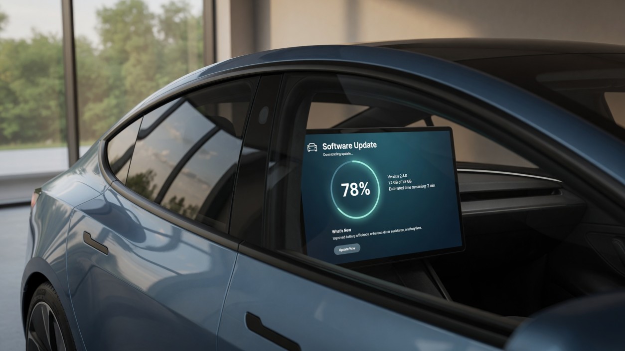 Electric vehicle receiving over-the-air update