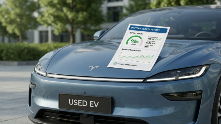 Used electric car battery health report inspection