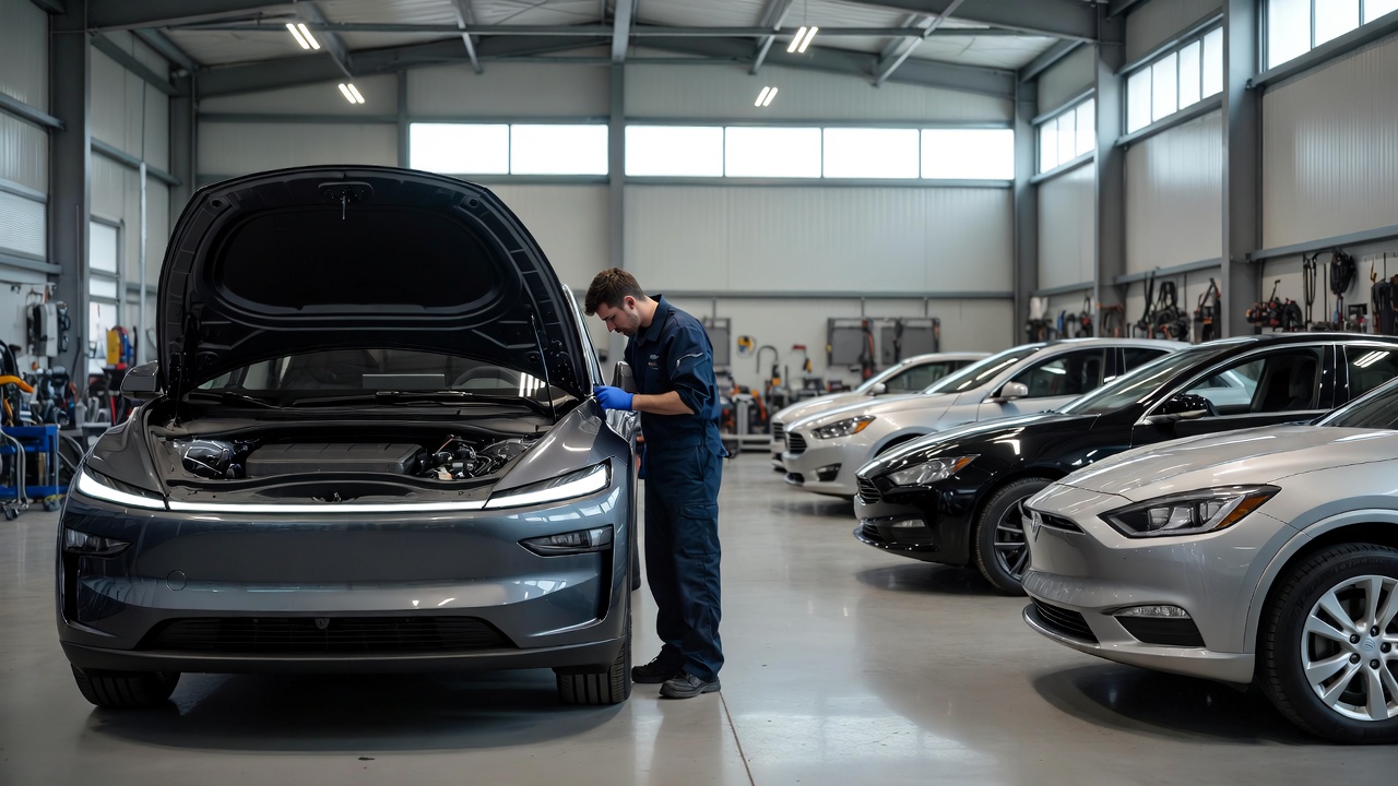 EV repairs at Canadian dealership service center