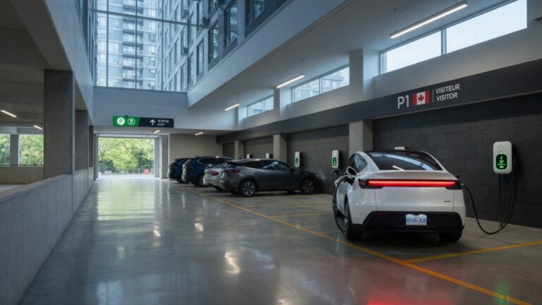 EV charging apartment buildings Canada parking garage
