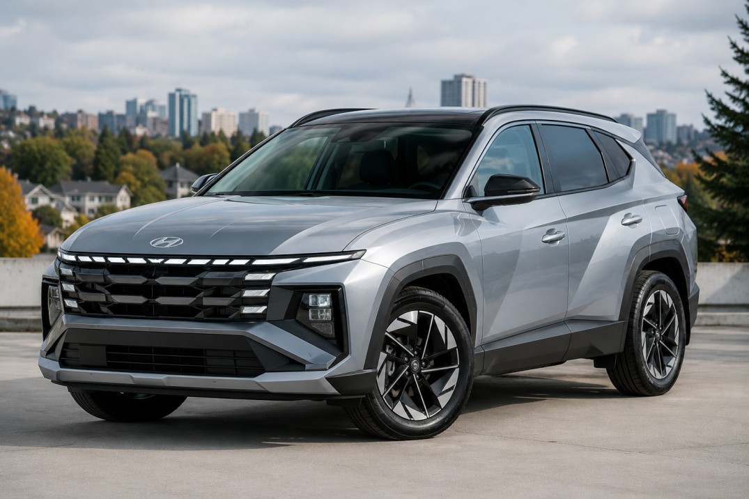 2027 Hyundai Tucson showing bold new angular Art of Steel design