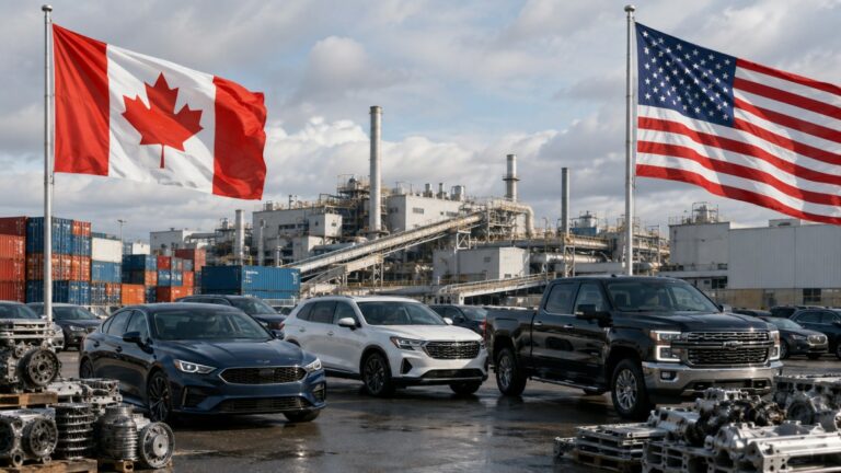 Canadian auto industry faces potential 50 percent U.S. tariffs on vehicles, auto parts, and steel in 2027.