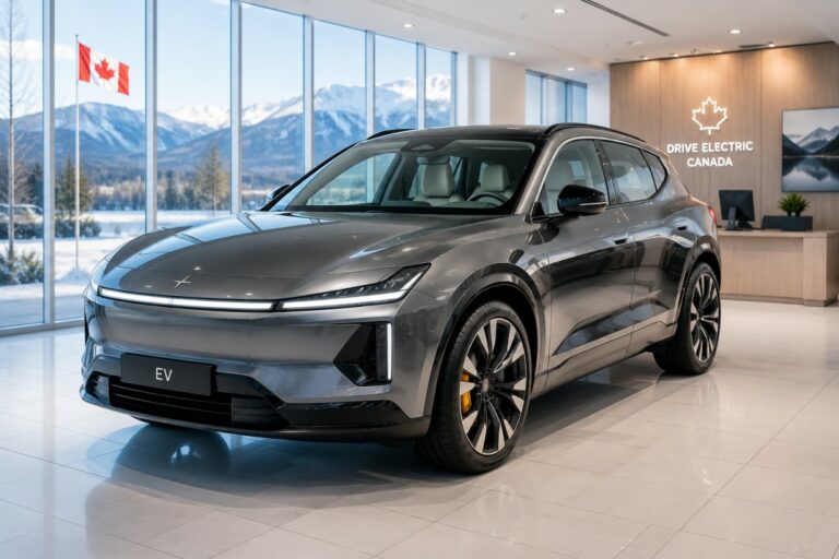 Modern Chinese electric vehicle on display in Canada
