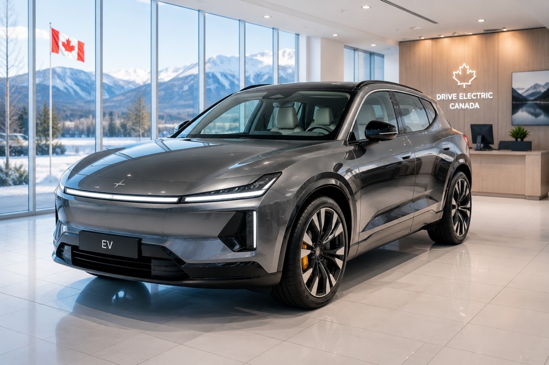 Modern Chinese electric vehicle on display in Canada