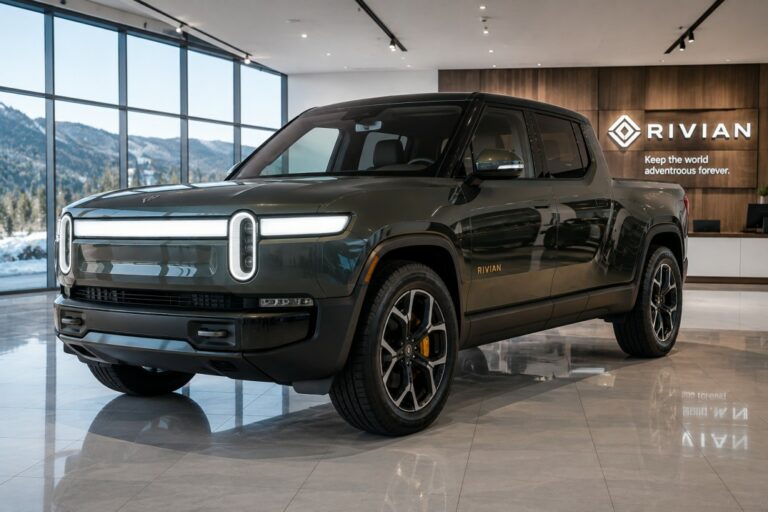 Ford Fathom Electric Pickup on display in showroom