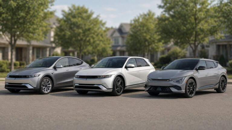 Lineup of top electric cars for 2026 in Canada including Tesla Model Y, Hyundai Ioniq 5 and Kia EV6