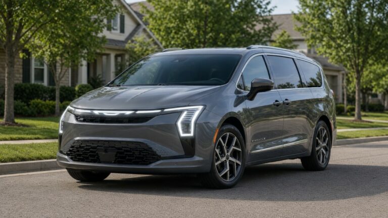 2027 Chrysler Pacifica minivan showing refreshed front design and family-friendly styling