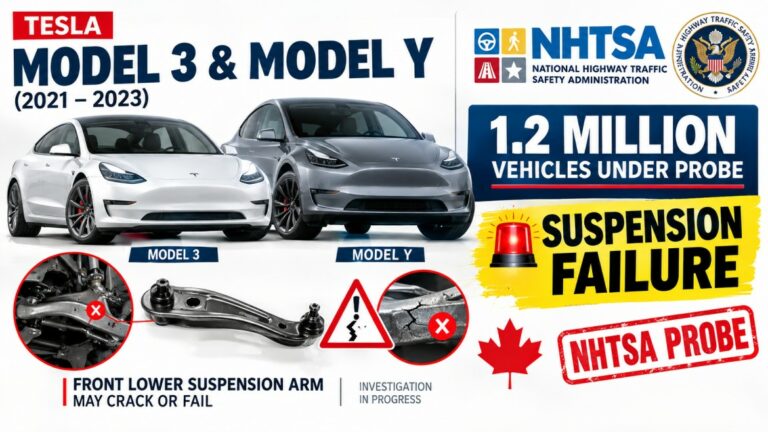 Tesla Model 3 and Model Y under NHTSA suspension failure investigation