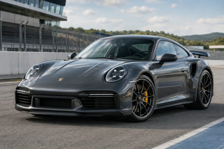 2026 Porsche 911 Turbo S hybrid supercar shown from a front three-quarter angle