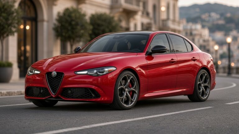 2026 Alfa Romeo Giulia AWD luxury sport sedan shown from a front three-quarter angle