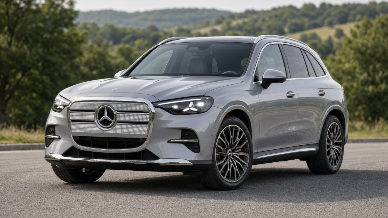 2027 Mercedes-Benz GLC Electric SUV in High-Tech Silver Metallic starting at $78,400 in Canada
