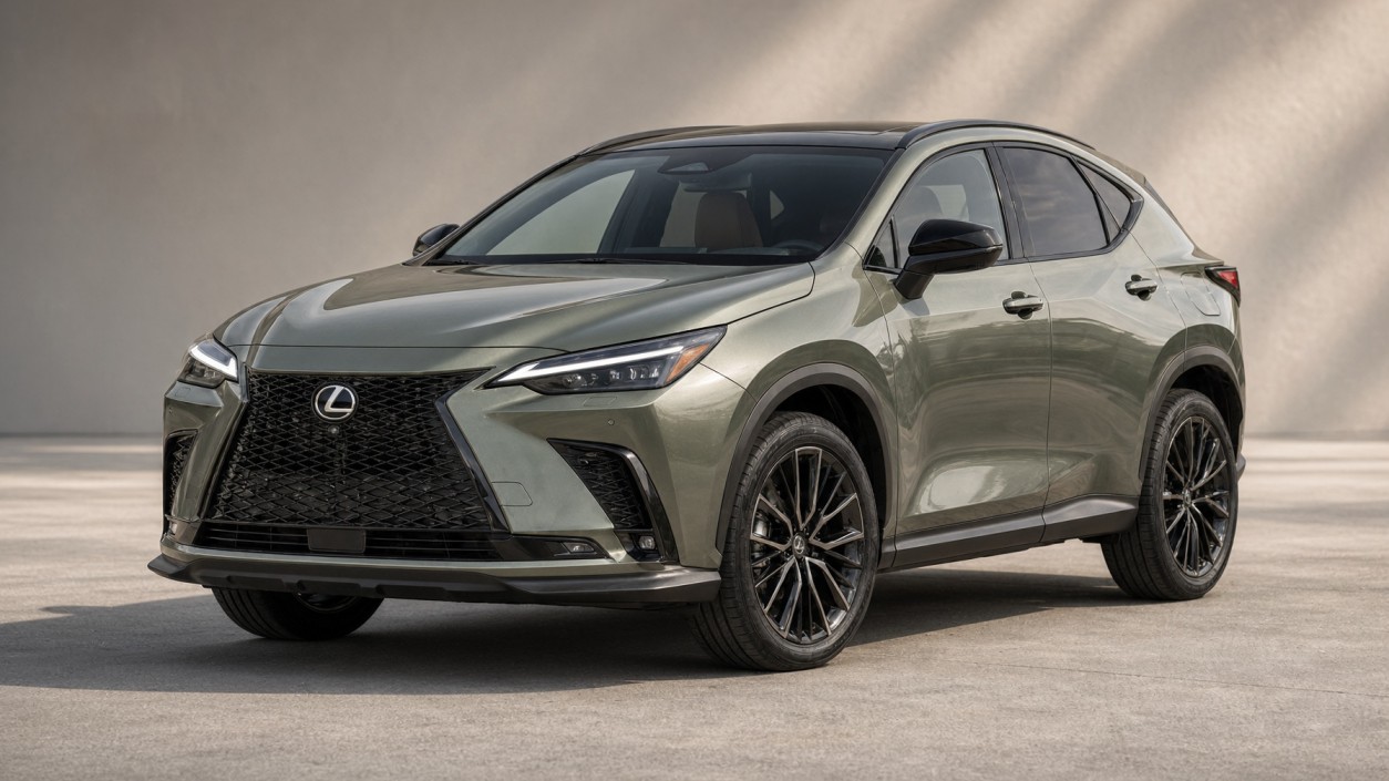 2027 Lexus NX hybrid SUV in Shaded Ivy paint, now hybrid-only for Canada